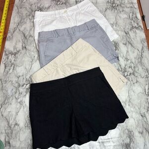 Loft size 6 Bundle Lot 4 pairs of shorts white khaki black purple summer casual